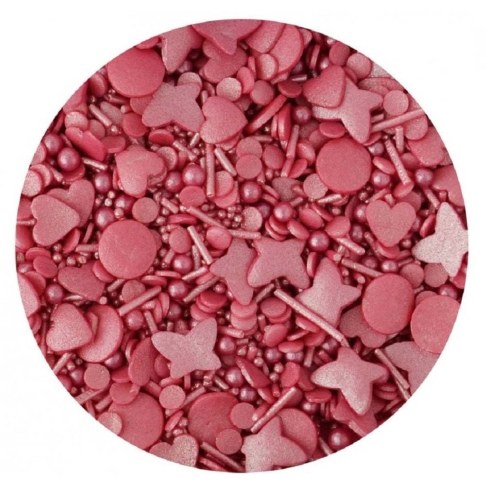 Scrumptious Sprinkletti DEEP PINK MIX edible confetti & cupcake sprinkles 1
