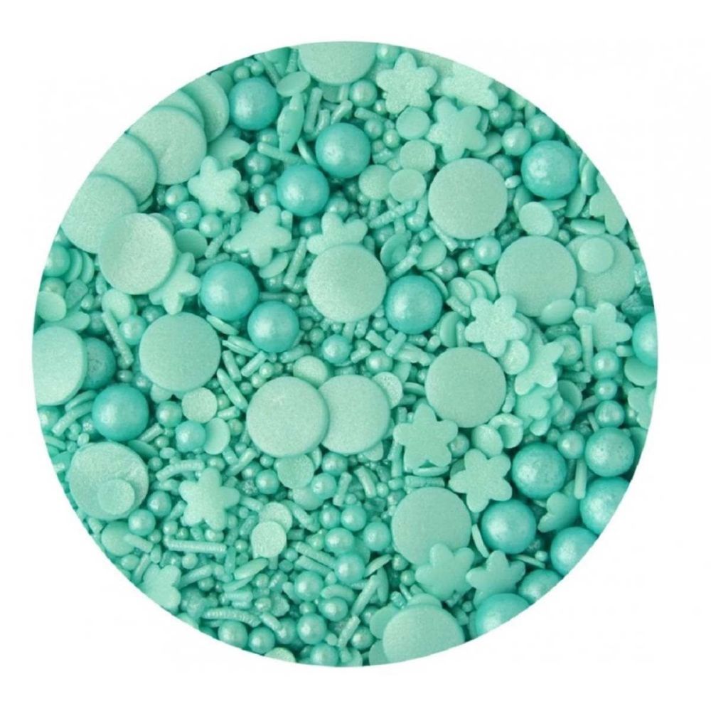 Scrumptious Sprinkletti TURQUOISE MIX edible confetti & cupcake sprinkles 1