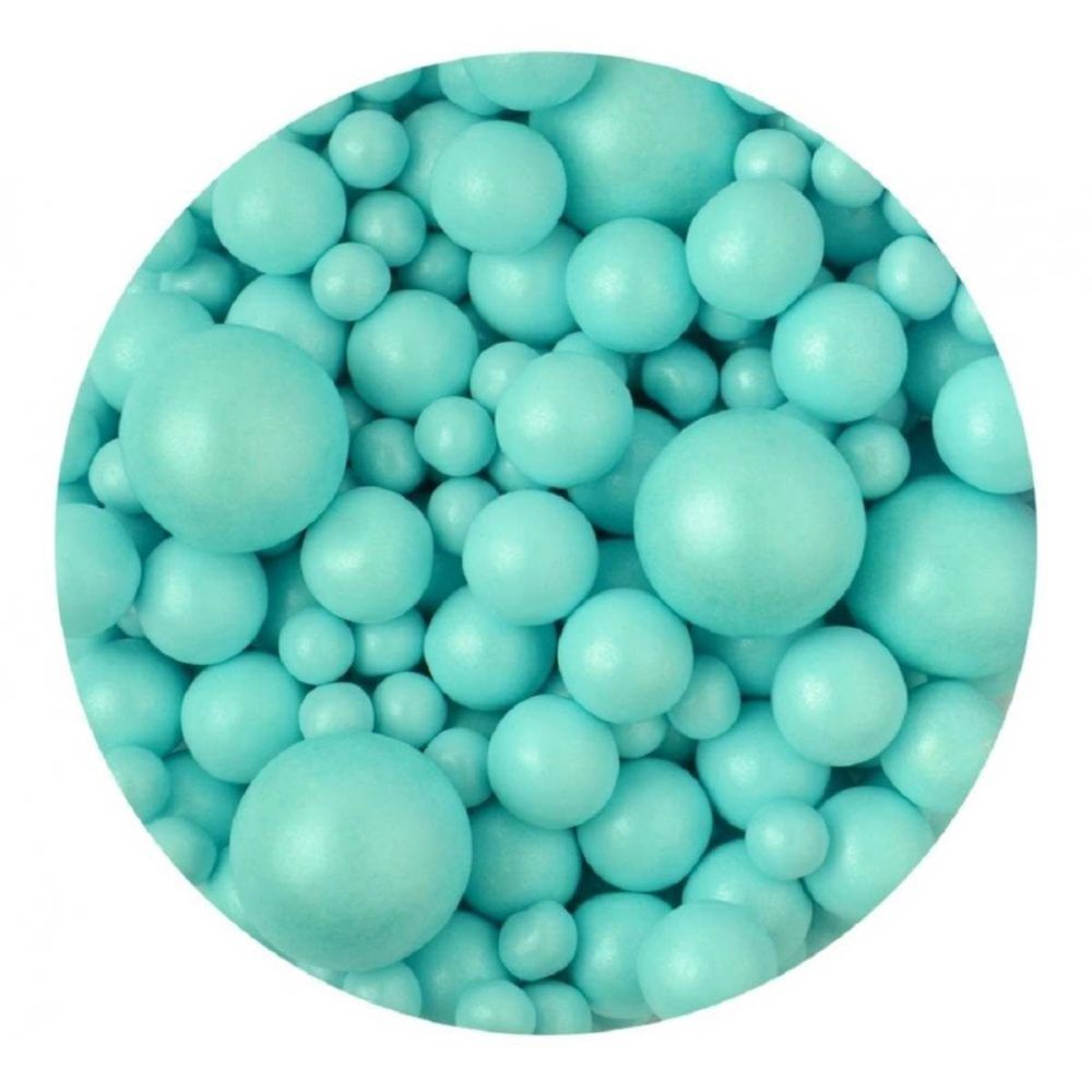 Scrumptious Sprinkletti GLIMMER BABY BLUE BUBBLES chocolate balls cake spri