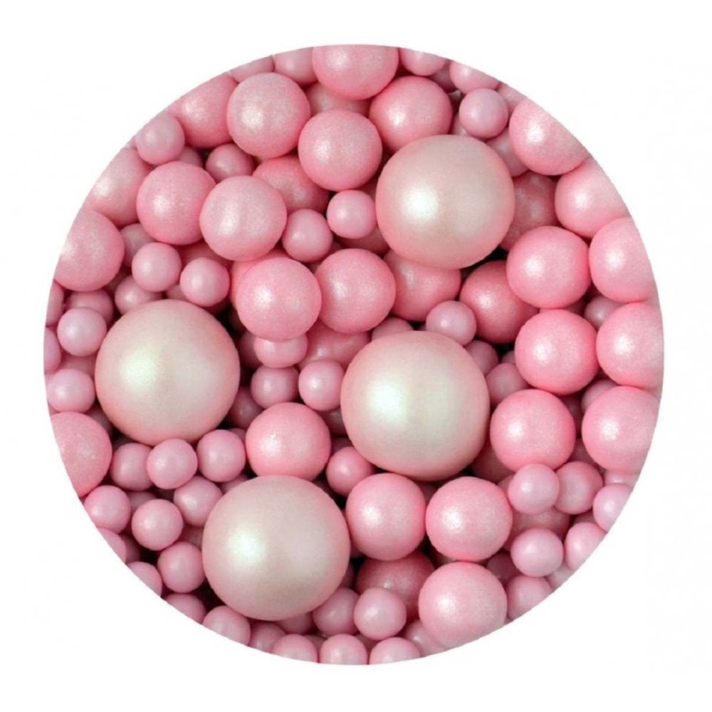 Scrumptious Sprinkletti GLIMMER BABY PINK BUBBLES chocolate balls cake spri