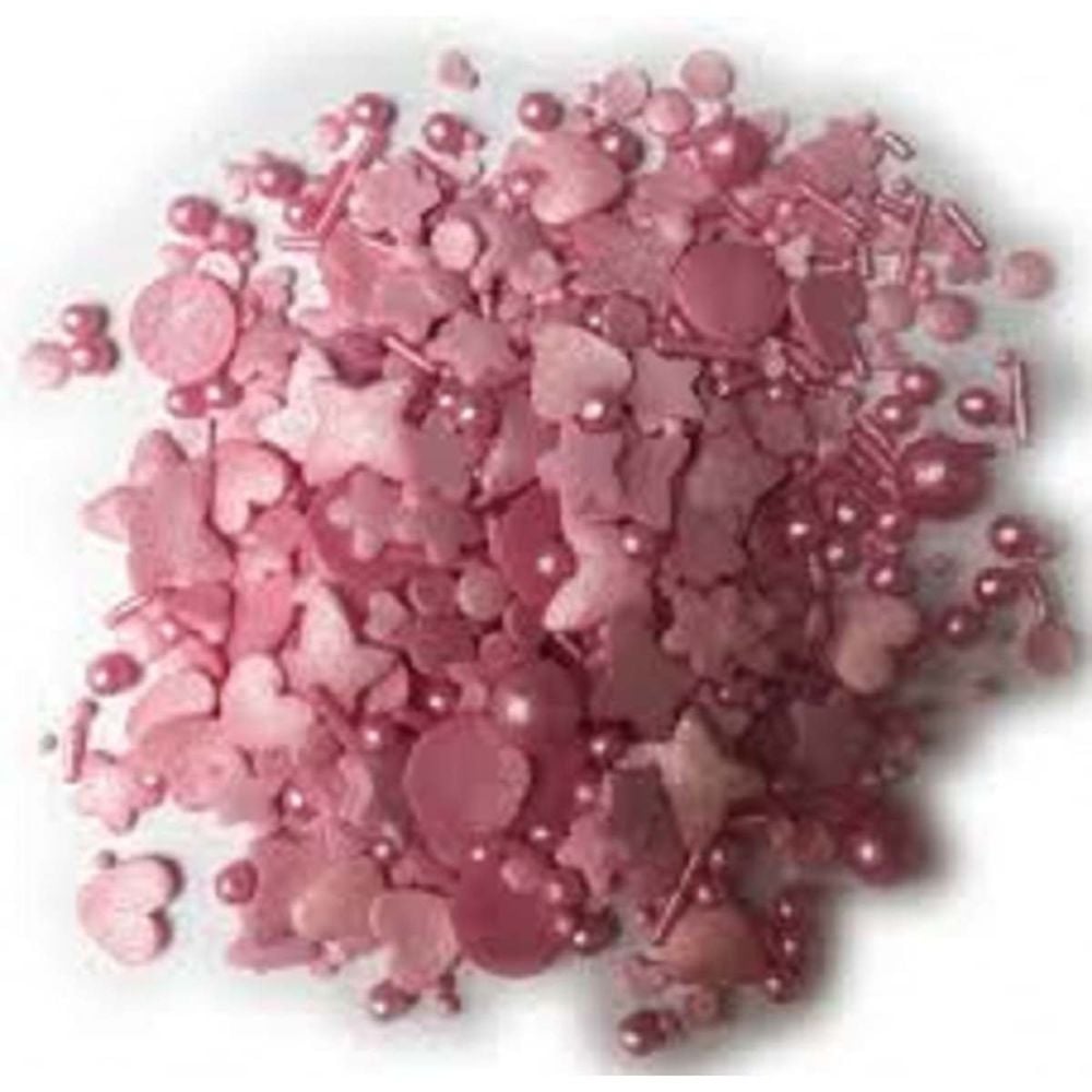 Scrumptious Sprinkletti PINK MIX edible confetti & cupcake sprinkles 100g