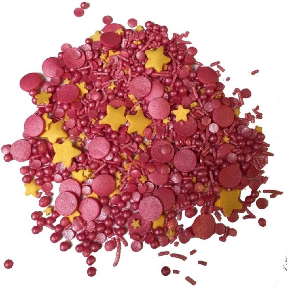 Scrumptious Sprinkletti RASPBERRY FIZZ edible confetti & cupcake sprinkles