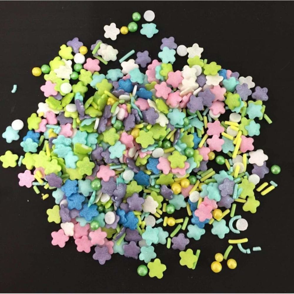 Scrumptious Sprinkletti FLOWER POWER edible confetti & cupcake sprinkles 10