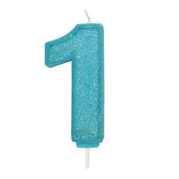 CANDLE-NUMERAL-BLUE SPARKLE-1-70mm