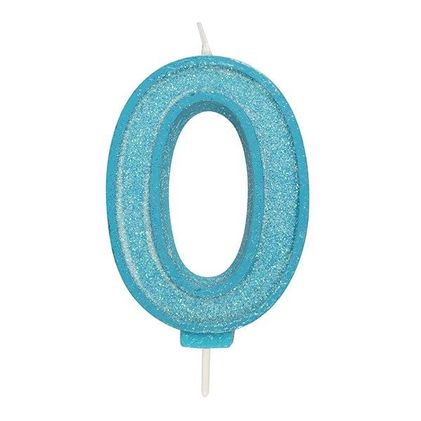 Culpitt CANDLE-NUMERAL-BLUE SPARKLE-0-70mm