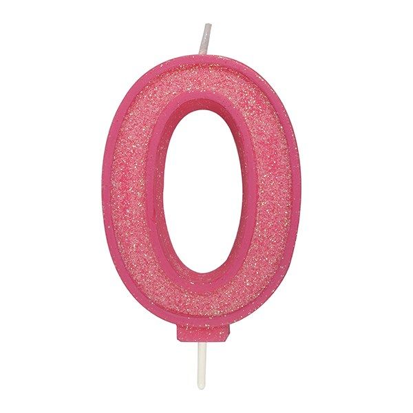 CULPITT: CANDLE-NUMERAL-PINK SPARKLE-0-70mm
