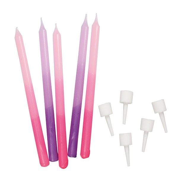 CULPITT: CANDLE-OMBRE-PINK/PURPLE-12 PCE-100mm