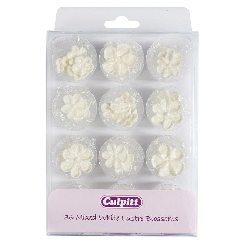 CULPITT: SUGARDEC-BLOSSOM-WHITE LUSTRE-36PCE-RP