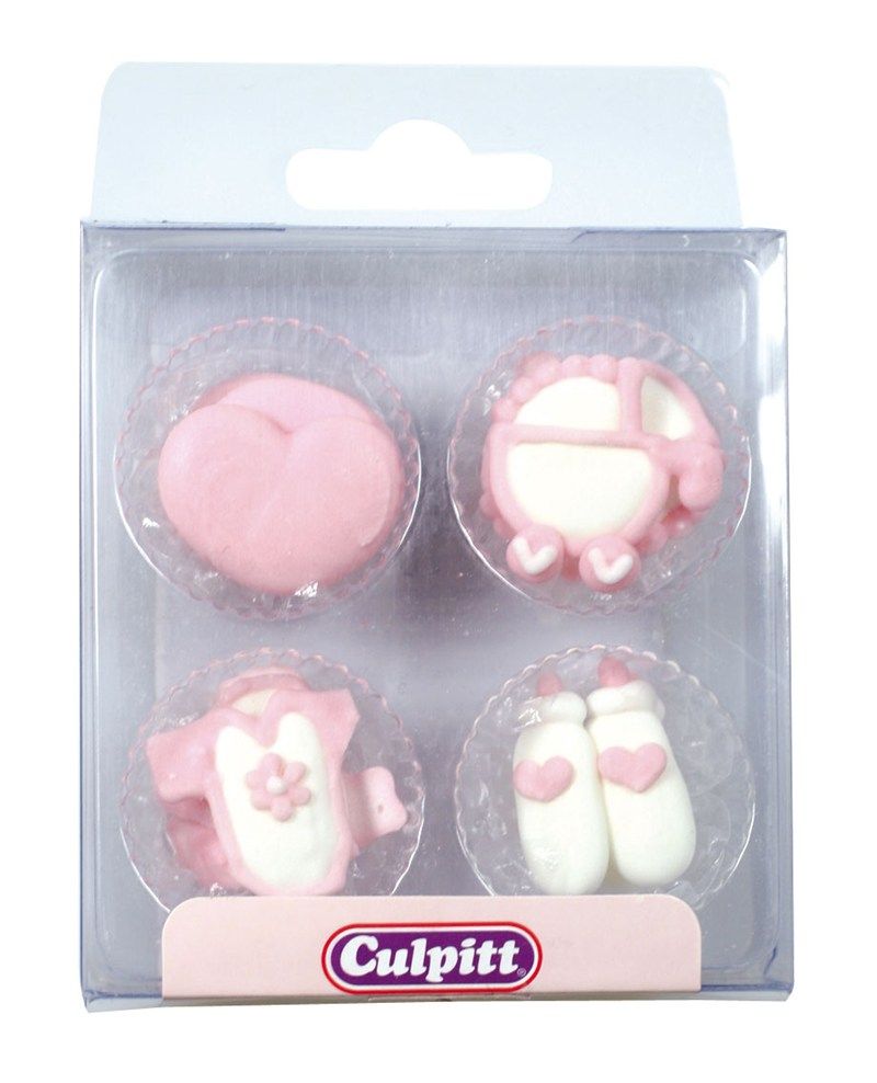 CULPITT: SUGARDEC-PIPING-BABY-PINK-12PCE-RP-28mm