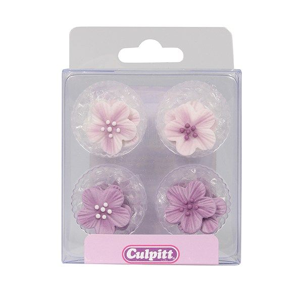 CULPITT: SUGARDEC-PIPING-FLWR-LILAC-12PCE-RP-24mm