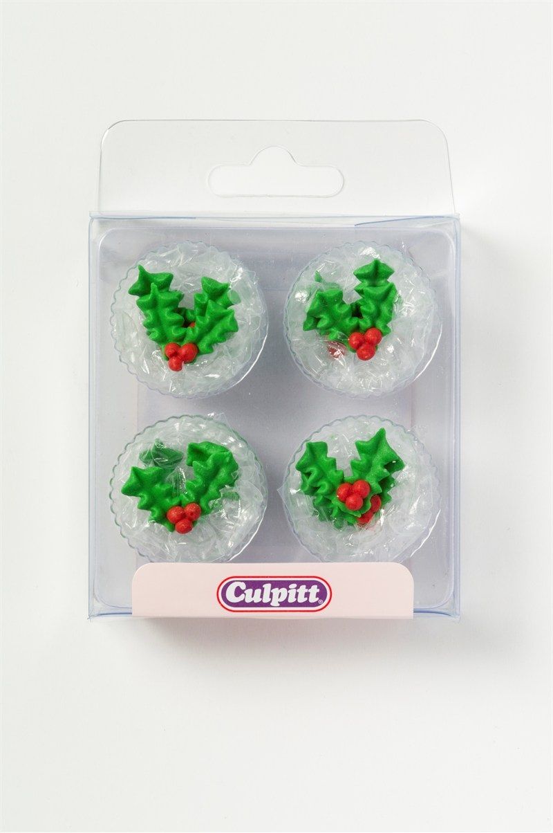CULPITT: SUGARDEC-PIPING-HOLLY/BERRY-12PC-RP-20mm