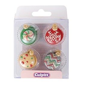 CULPITT: SUGARDEC-PIPING-XM BAUBLE-12PCE-RP-25mm