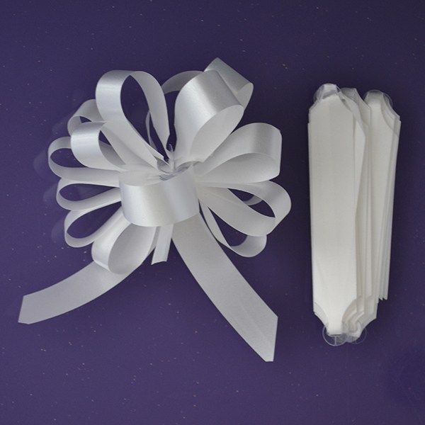 Purple Cupcakes Quick Pull Bow - White