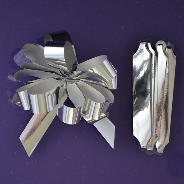 Purple Cupcakes Quick Pull Bow - Silver