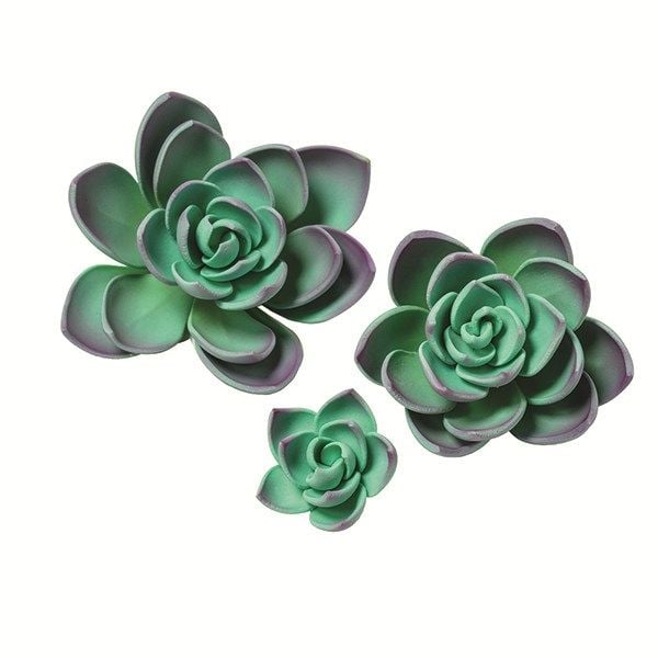SUGARFLAIR: GUMPASTE-PURPLE SUCCULENTS-38, 55 & 89mm