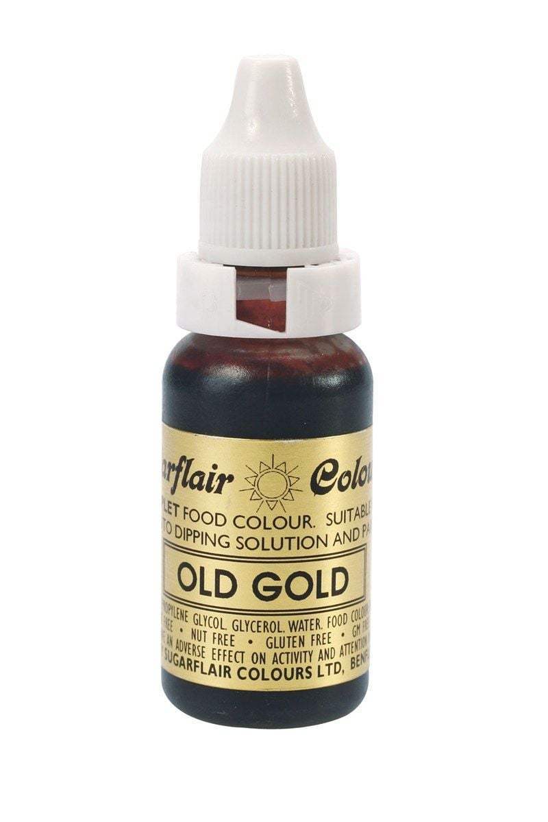 SUGARFLAIR: COLOUR-SUGAR TINT LIQUID-OLD GOLD-14ml