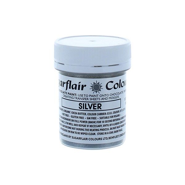 COLOUR-SUGARFLAIR-CHOC PAINT-SILVER-35g