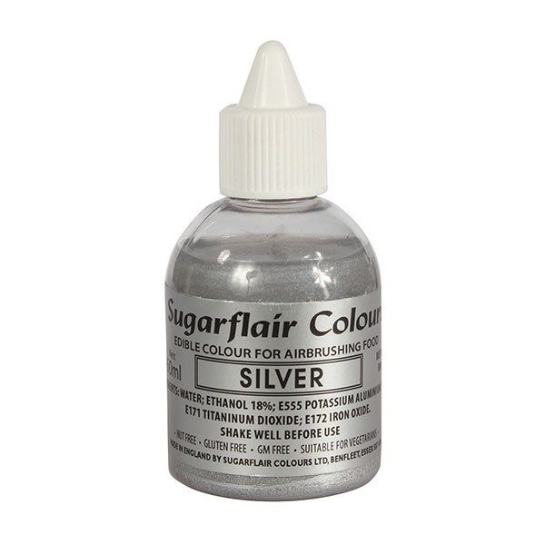 COLOUR-SUGARFLAIR-AIRBRUSH-SILVER-60ml