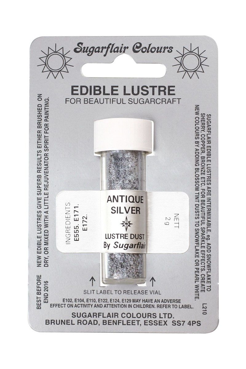 COLOUR-SUGARFLAIR-LUSTRE-ANTIQUE SIL-2g
