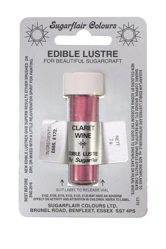 Sugarflair Edible Lustre Colour - Claret Wine. 54410