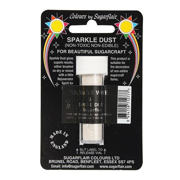 SUGARFLAIR: NON EDIBLE-SPARKLE DUST-ULTIMATE WHIT-2g