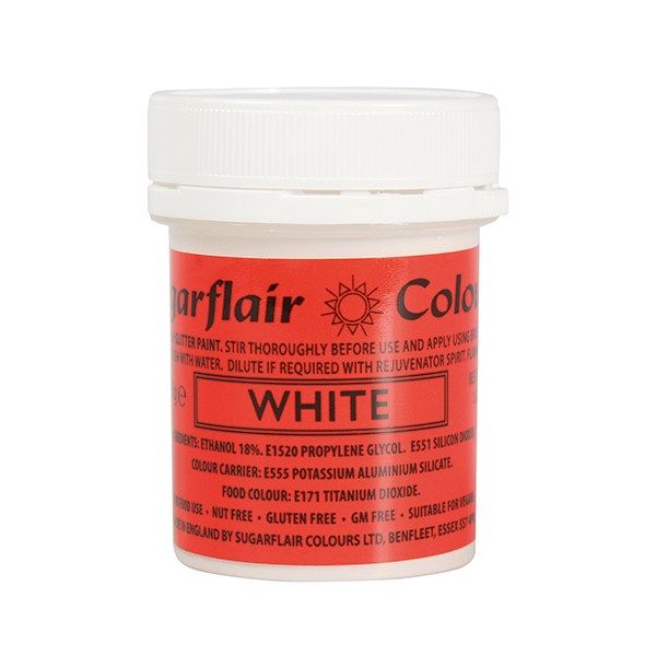 COLOUR-SUGARFLAIR-GLITTER PAINT-WHIT-35g