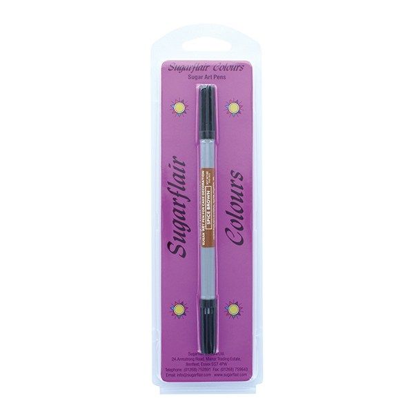 SUGARFLAIR: COLOUR-SUGAR ART-DUAL NIB PEN-BROWN-RP