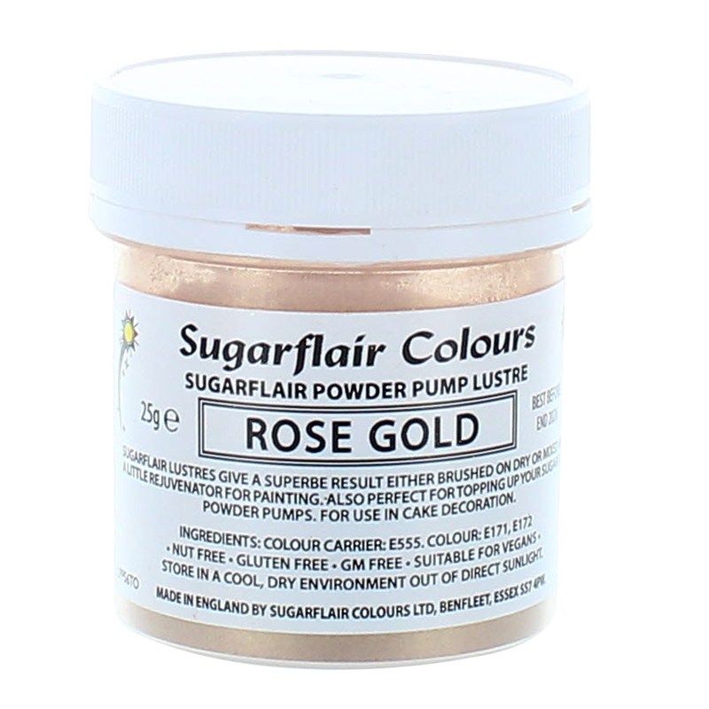 COLOUR-SUGARFLAIR-LUSTRE-ROSE GOLD-25g