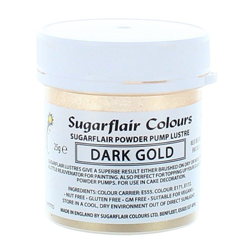 COLOUR-SUGARFLAIR-LUSTRE-DARK GOLD-25g