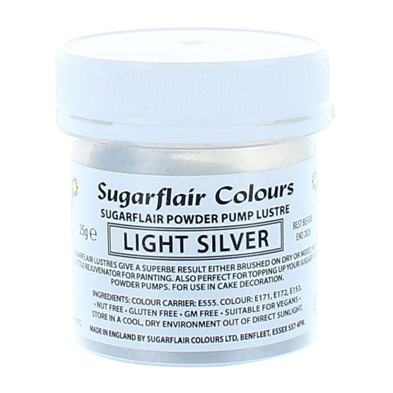  Sugarflair Powder Lustre - Light Silver. 54651