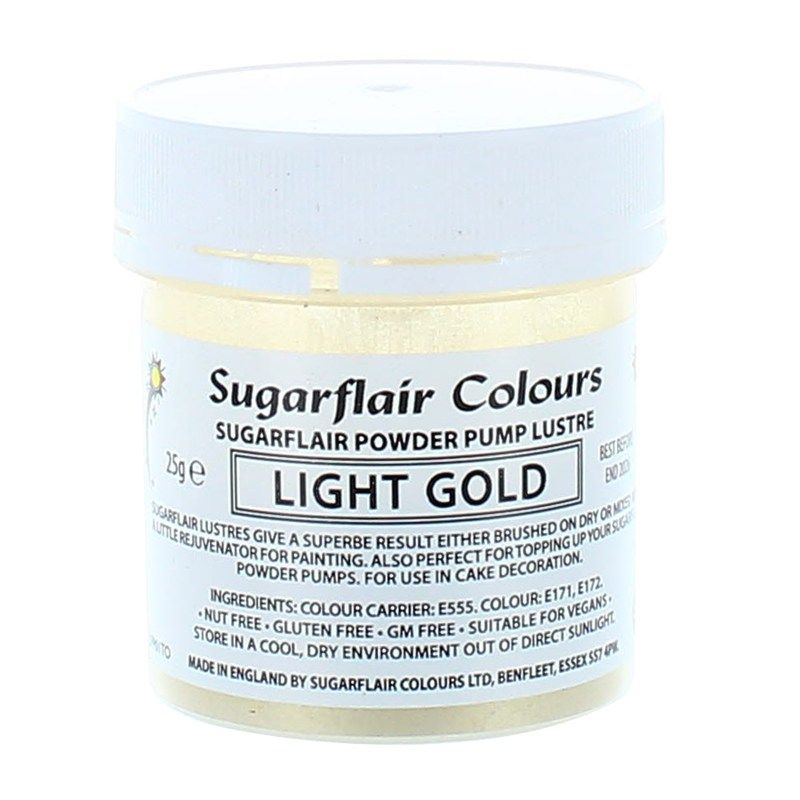 COLOUR-SUGARFLAIR-LUSTRE-LIGHT GOLD-25g