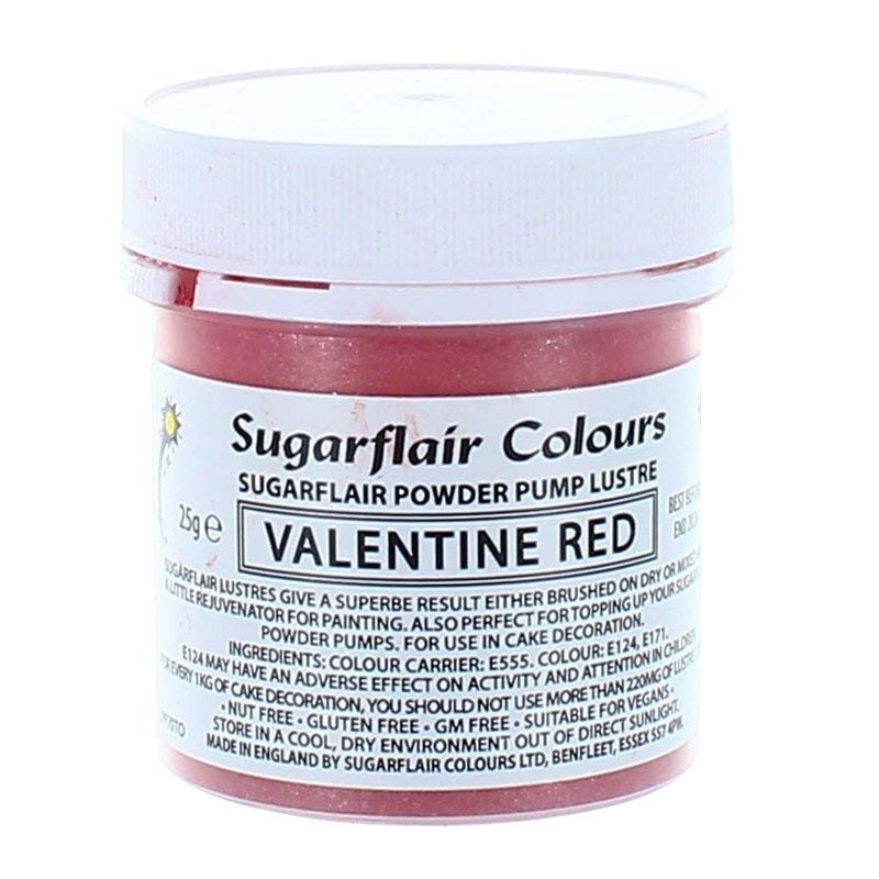 COLOUR-SUGARFLAIR-LUSTRE-VAL/TIN RED-25g