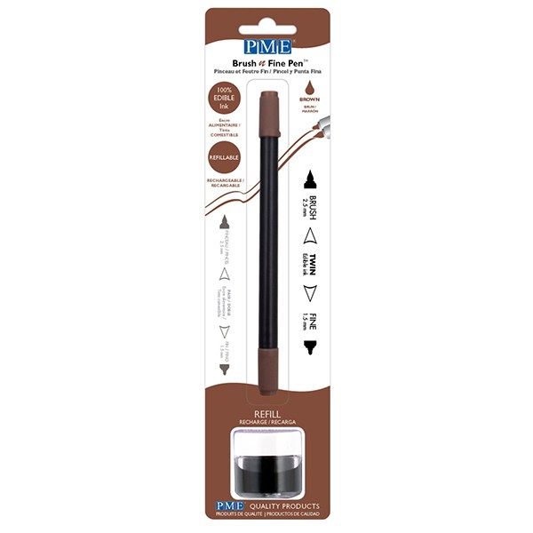 COLOUR-PME-BRUSH N FINE PEN-BROWN-8g