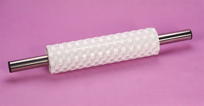 TOOL-PME-ROLLNG PIN-BASKETWEAVE-64x254mm