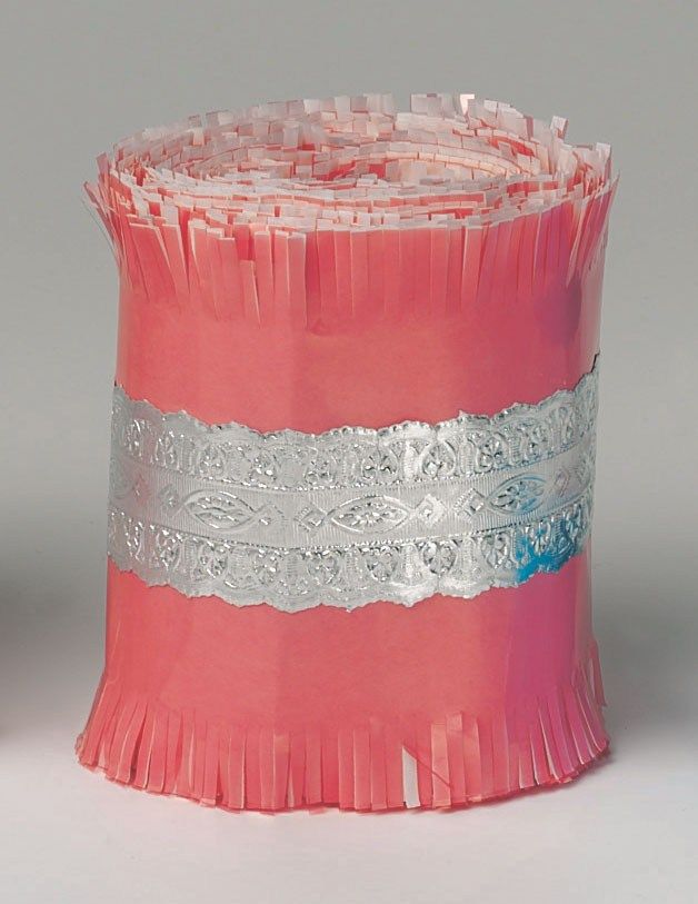CULPITT Silver Lace Foil on Pink Paper - 83mm - PACK OF 3. FR18  