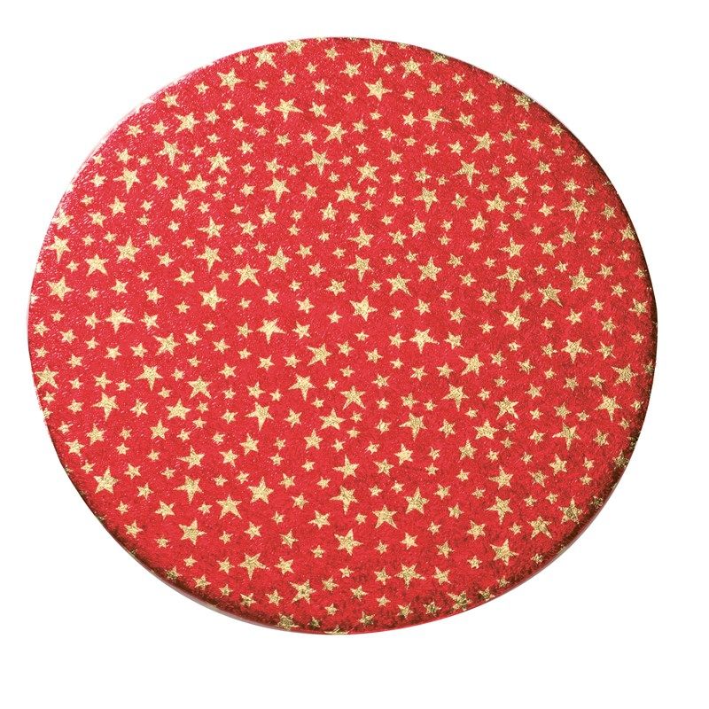 CULPITT 10" (254mm) Christmas Stars Double Thick Round Cake Card - PACK OF 5. FRC79  