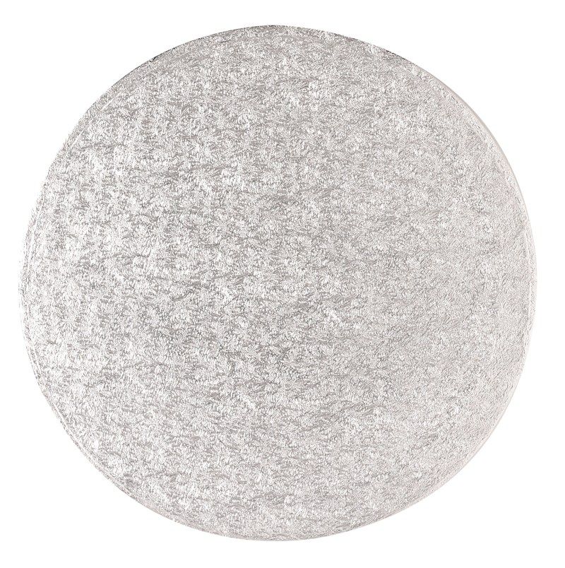 CULPITT 10" (254mm) Cake Board Round Silver Fern (individually wrapped) - PACK OF 5. IRD10  