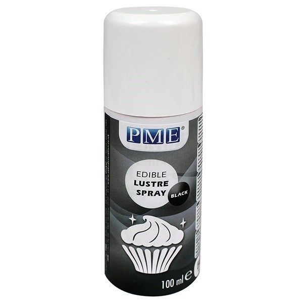 PME Edible Lustre Spray - Black 100ml. PACK OF 1.  5541   