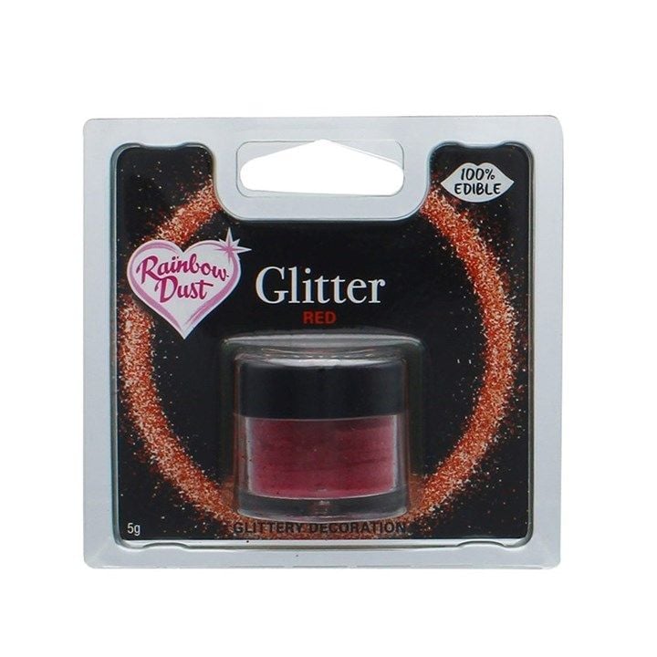  Rainbow Dust Edible Glitter - Red - 5g - Retail Packed. 553660  