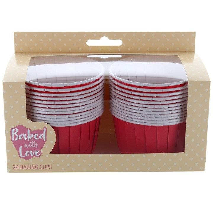 Baked With Love 24 Red Baking Cups - 60mm