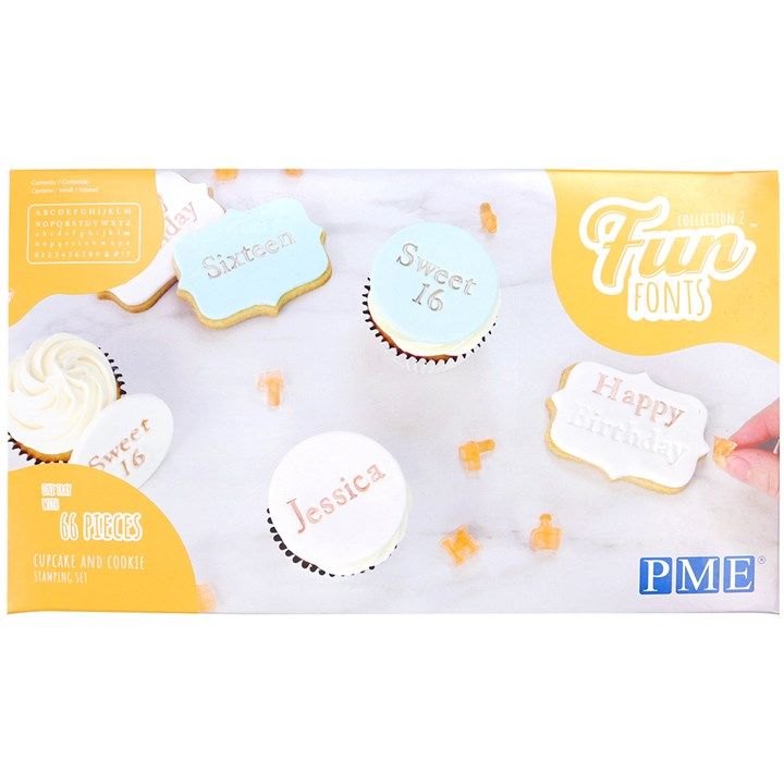 PME Fun Fonts Cupcakes & Cookies Stamper Set