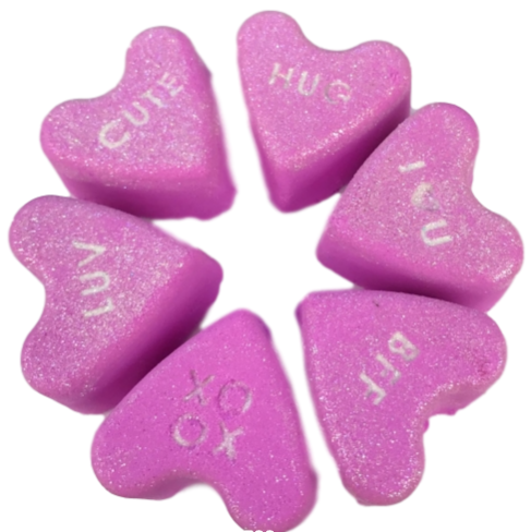 6 x Valentines Sayings Heart Bath Bombs