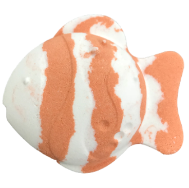 6 x Orange and White Fish  Bath Bombs 