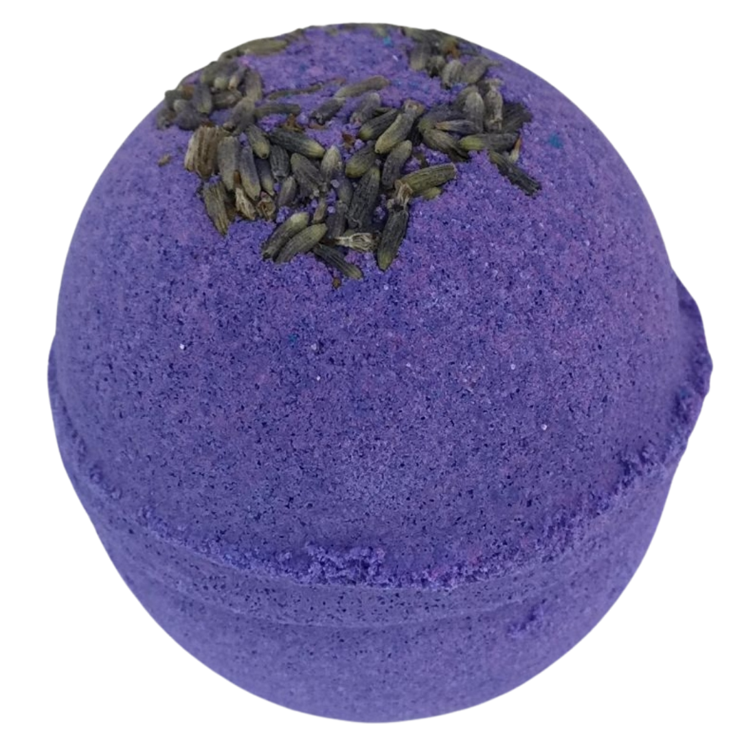 6 x Spa Day Bath Bombs  with Lavender, Bergamot with added Lavender Flowers