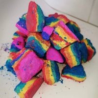 6 x Bags of 150g Rainbow Wishes five Colour Foaming Bath Rocks