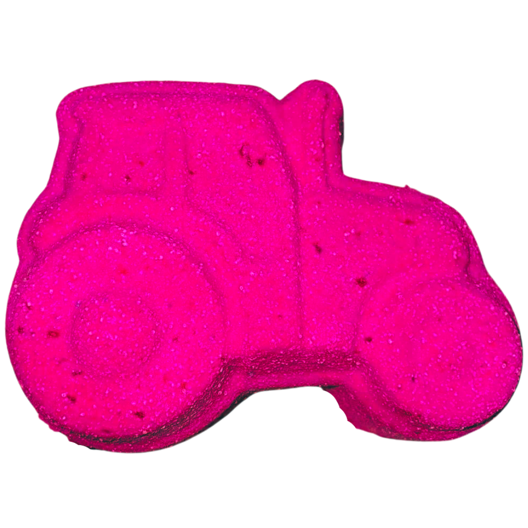 6 x Pink Tractor Bath Bombs in Raspberry  Fragrance