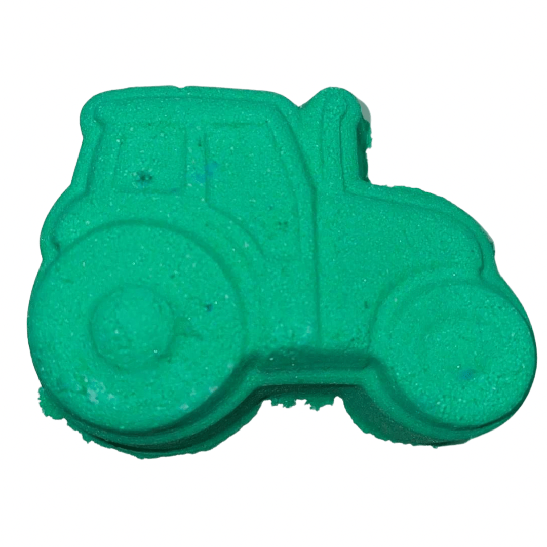 6 x Green Tractor Bath Bombs in Lime fragrance