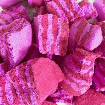 Rose and Pink Pepper Two Colour Foaming Bath Rocks - choose your pack size