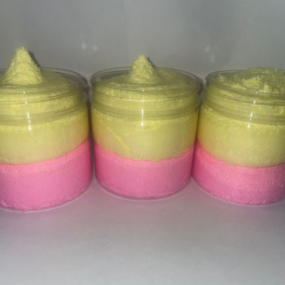 6 x LARGE Sugar Scrub in our new Black Lid Luxurious Tub in Pink Grapefruit Two Tone