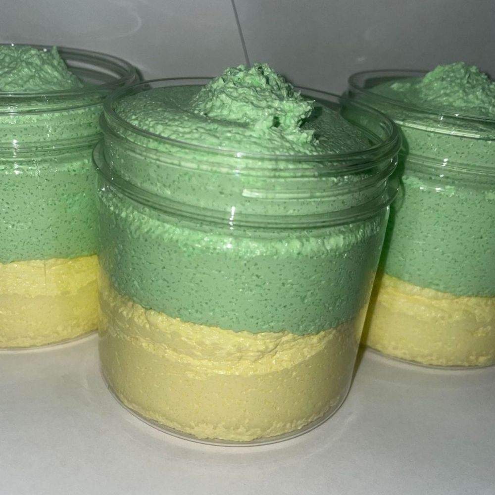 6 x LARGE Sugar Scrub in our new Black Lid Luxurious Tub in Lime Two Tone